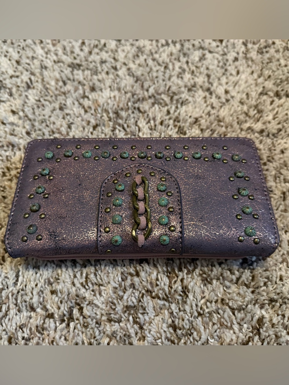 Montana West Purple Shimmer Rhinestone Accent Wallet